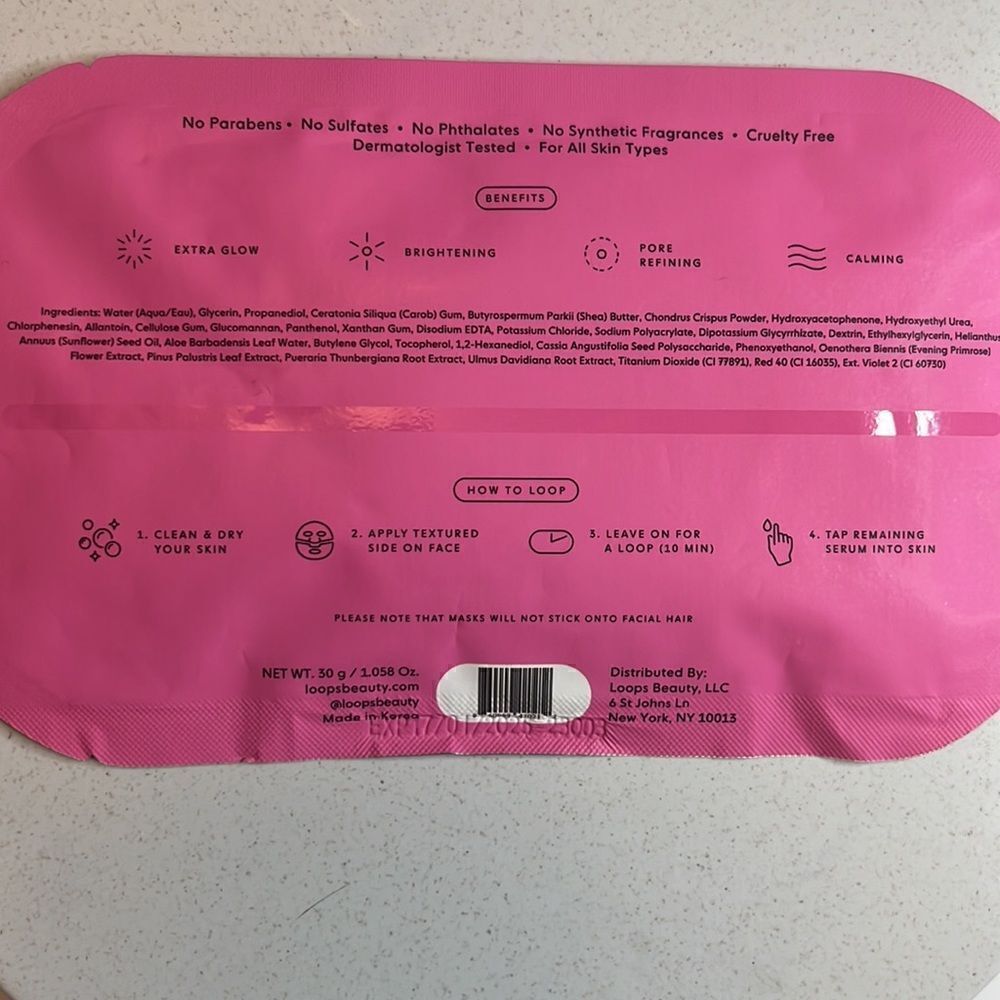 $6🌟 Loops Double Take Hydrogel Glow Face Mask - Picture 4 of 4
